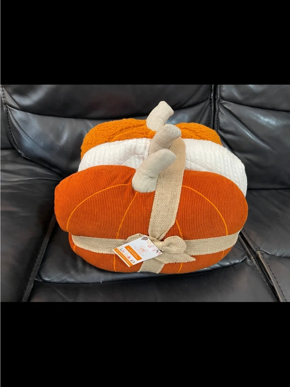 THE FARMHOUSE BY RACHEL ASHWELL Sherpa Pumpkin Pillow Set 3pk